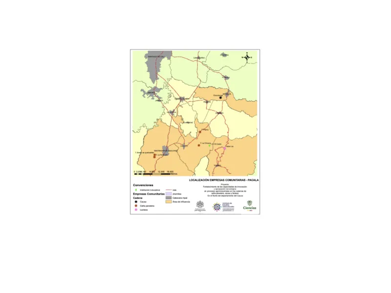 Localización de las empresas comunitarias del Proyecto PACALA